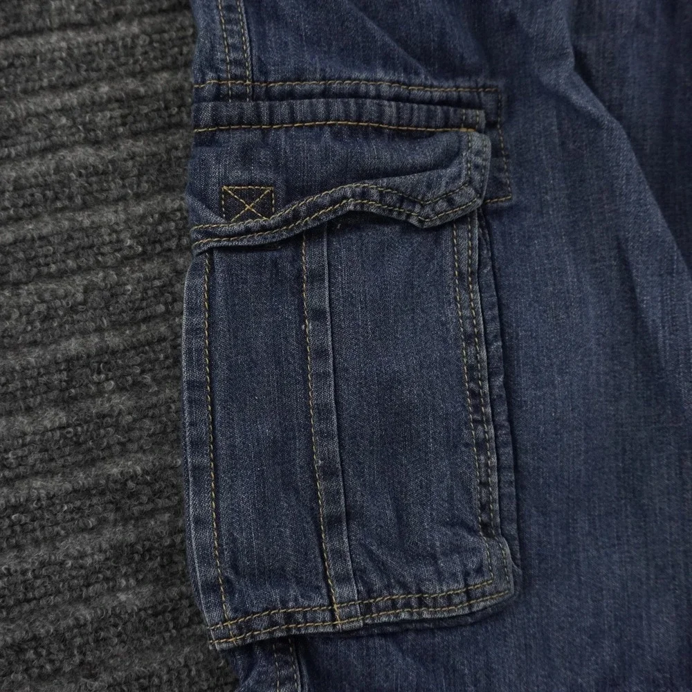 Old‎ Navy Cargo Shorts Boys 18 Blue Denim Medium Wash Adjustable Waist Utility